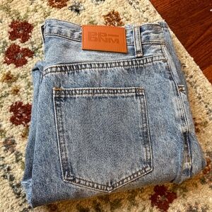 Princess Polly Straight leg denim with asymmetric button fly